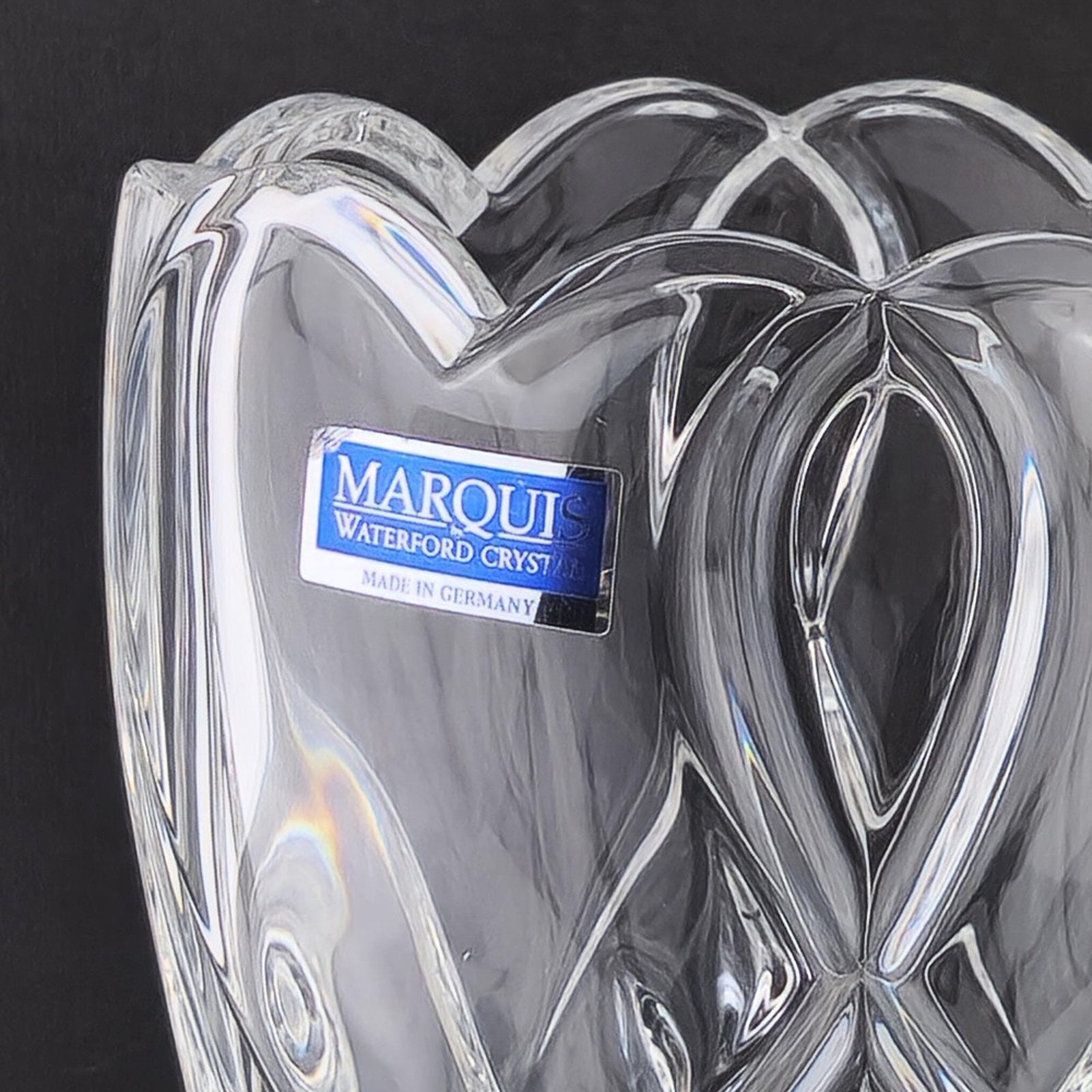 Marquis Waterford Romance Collection Heart Crystal Vase Made in Germany & Marked